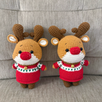 Handmade Crochet Reindeer Keychain - Cute Christmas Bag Charm & Holiday Gift