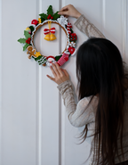 Macrame Christmas Wreath - Handmade Xmas Door Hanger, Homemade Decor