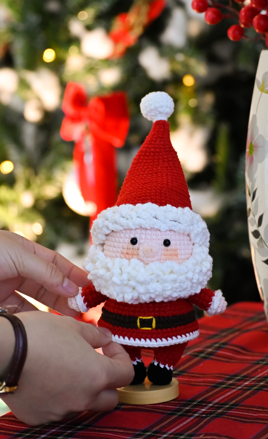 Handmade Crochet Santa Claus - Holiday Decor, Crochet Xmas Gift