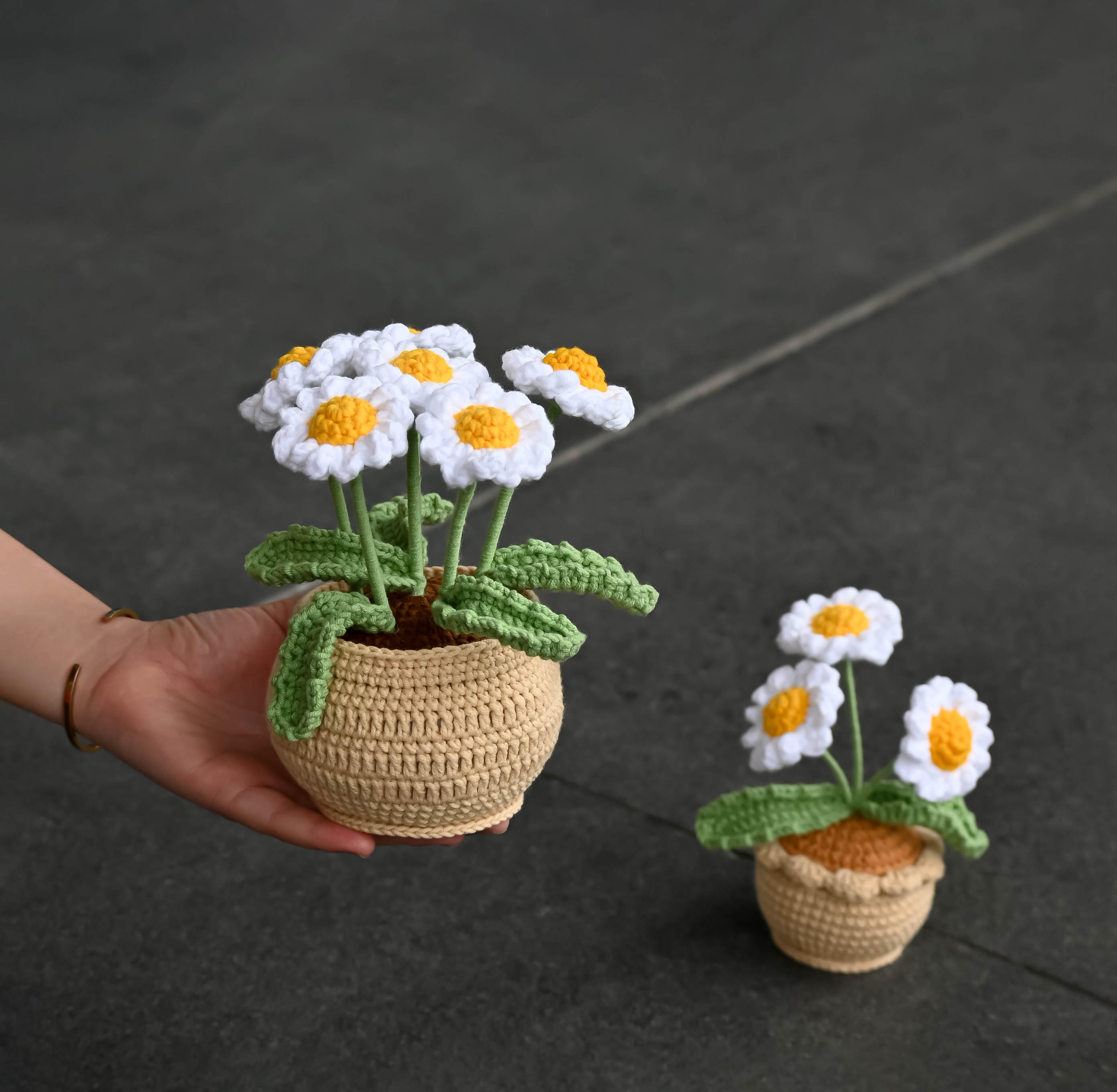 Cute Daisy Plant Pot – Handmade Desk Decor