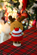 Handmade Crochet Reindeer Keychain - Cute Christmas Bag Charm & Holiday Gift
