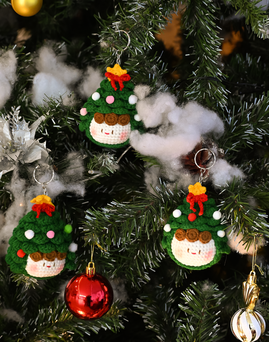 Crochet Christmas Tree Mochi - Handmade Cozy Holiday Decor