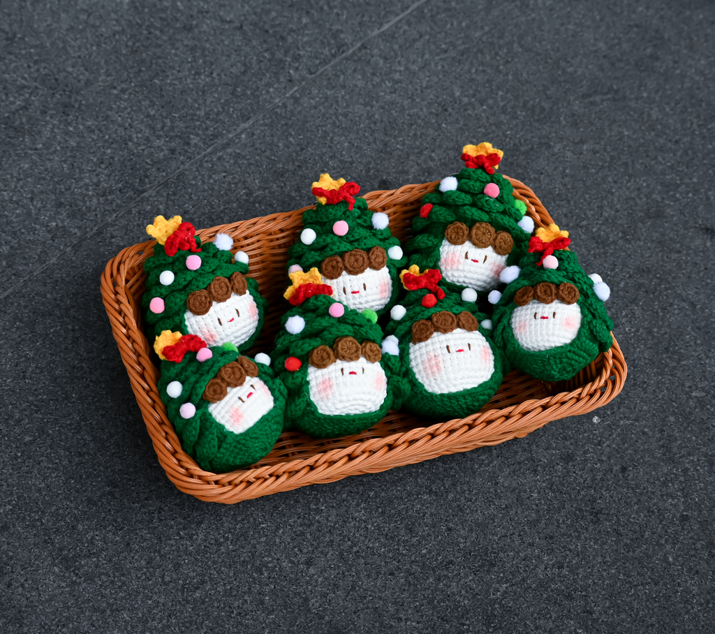 Crochet Christmas Tree Mochi - Handmade Cozy Holiday Decor