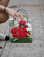 Red Flower Gift Box – Handmade Gift That Never Fades