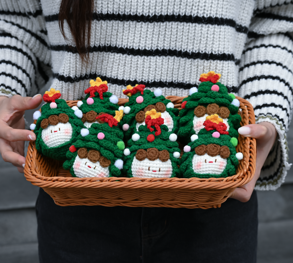 Crochet Christmas Tree Mochi - Handmade Cozy Holiday Decor