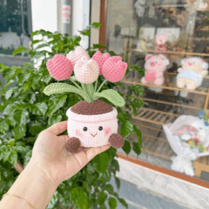 Handmade Knitted Tulip Pot